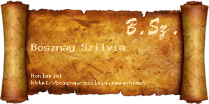 Bosznay Szilvia névjegykártya