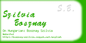 szilvia bosznay business card